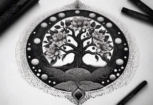 Tree of life, lotus, buddha tattoo idea