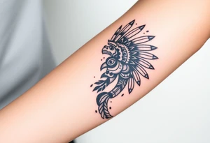 Dios Quetzalcóatl en piedra tattoo idea