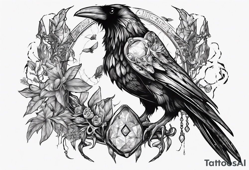 The Demon Raven Stolas, a Prince of Hell who is obsessed with gems, knowledge of astrology and poisonous plants. tattoo idea