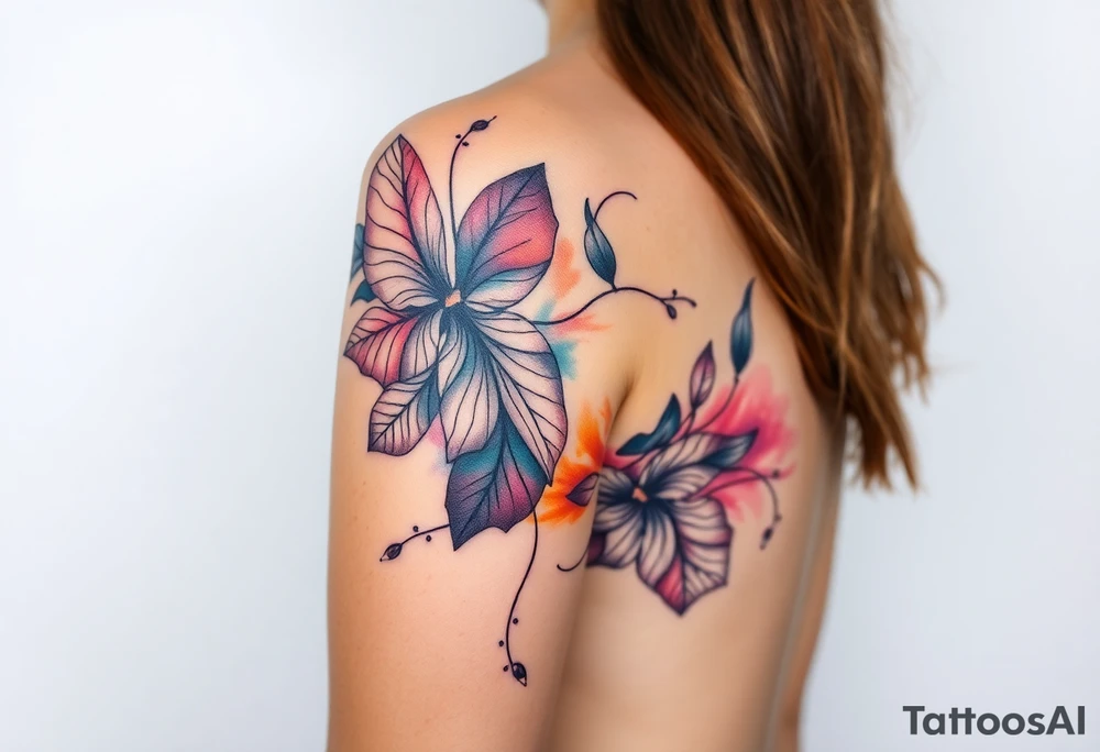 Desenhe uma tatuagem que simbolize força, liberdade e conexão com a multiplicidade da vida, incorporando elementos abstratos e fluidos, com linhas que sugiram movimento e transformação contínua. Evite clichês e busque um design original e significativo. tattoo idea
