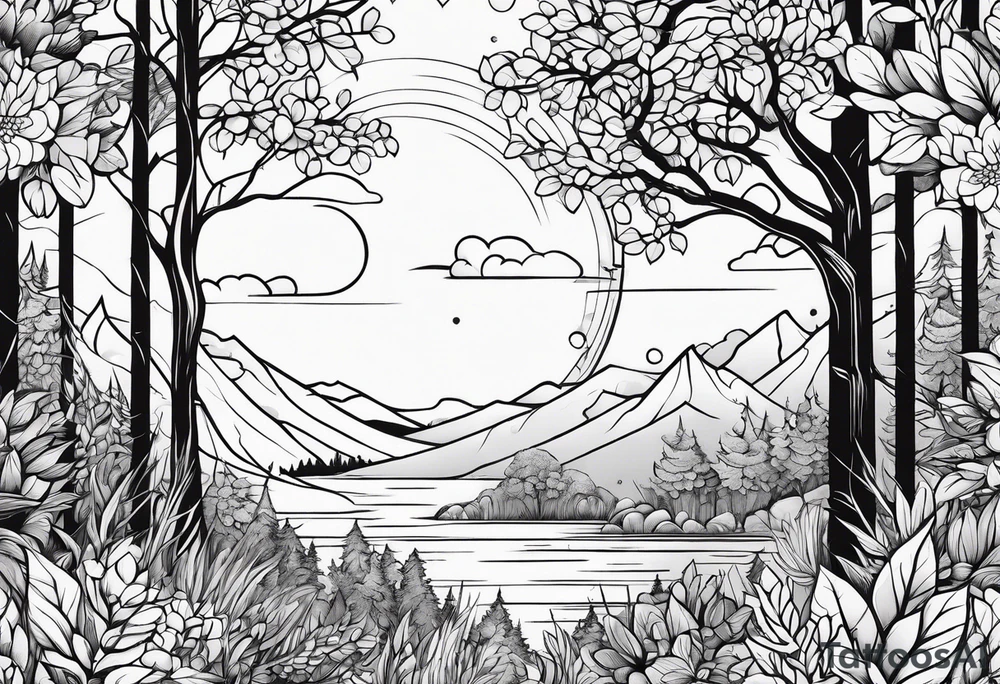 lines forest, minimalystic tattoo idea