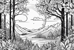 lines forest, minimalystic tattoo idea