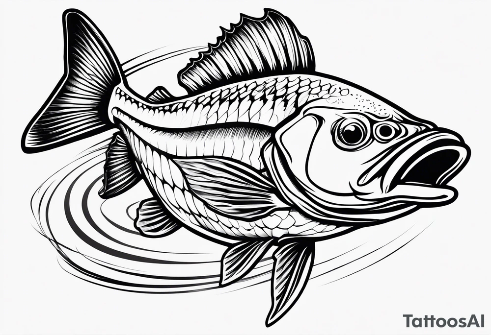 outline walleye simple small nonrelistic tattoo idea