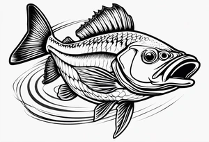 outline walleye simple small nonrelistic tattoo idea