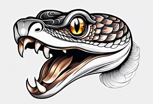 Side view of a Snake eye with copper iris tattoo idea