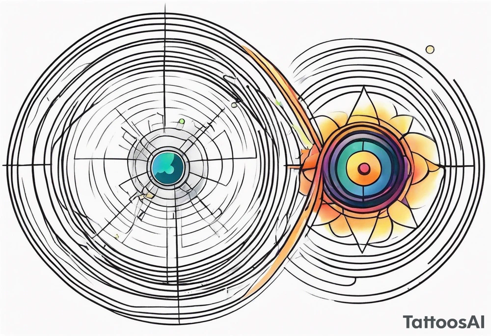 electromagnetic, diffraction phenomena, physics tattoo idea