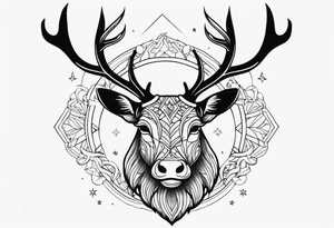 santa Claus reindeer tattoo idea