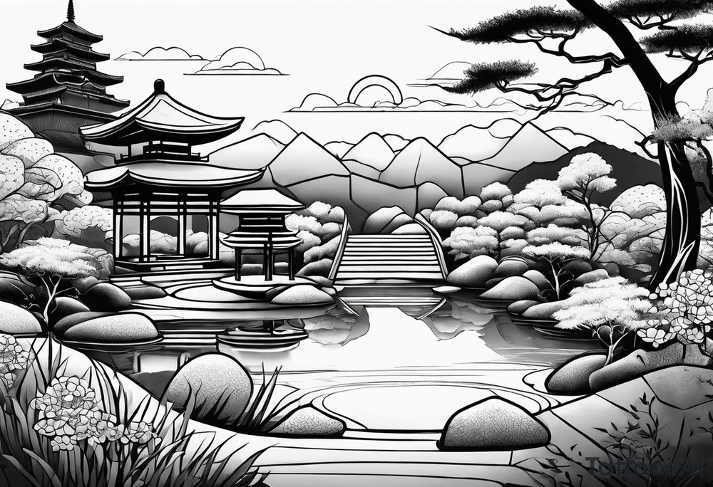 Design a tattoo based on a Japanese zen garden tattoo idea Design a tattoo based on a Japanese zen garden tattoo idea