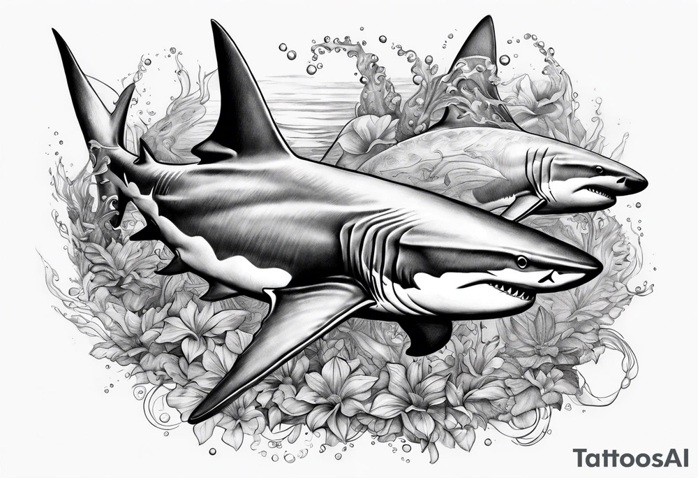 Sharks swimming tattoo idea