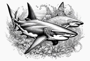 Sharks swimming tattoo idea
