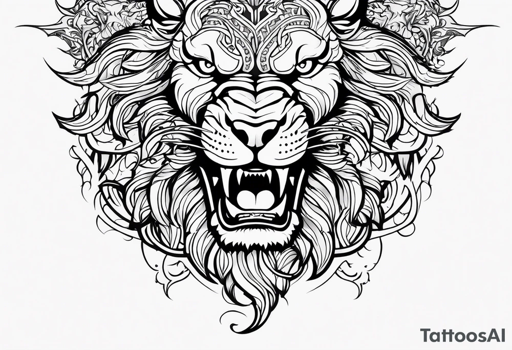 Valhalla sword  dragon lion tattoo idea
