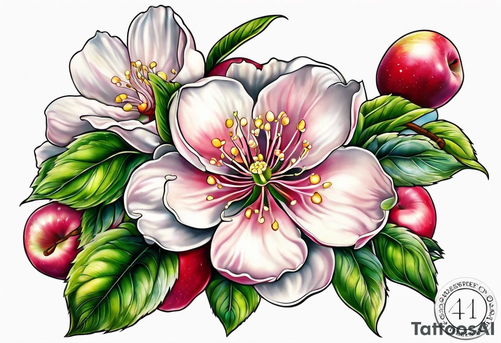 Apple blossom tattoo idea