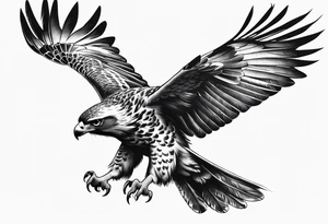Flying Hawk tatto for hand tattoo idea
