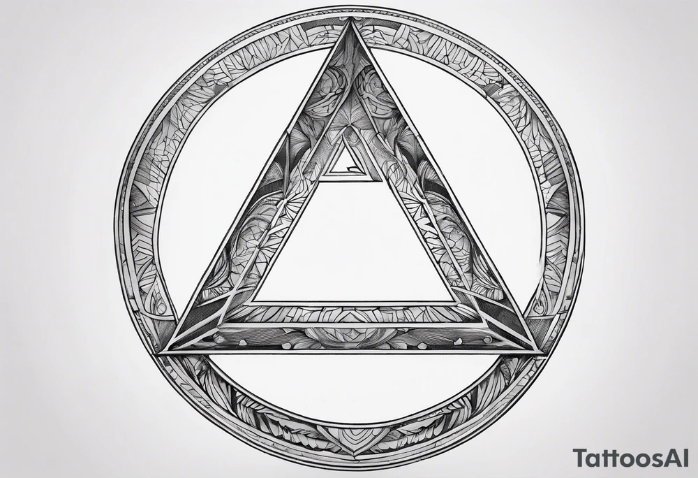 letter delta inside a chain circle, subtle, womanly, simplistic tattoo idea