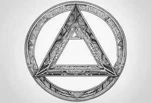 letter delta inside a chain circle, subtle, womanly, simplistic tattoo idea