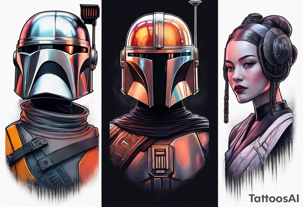 Love, Death & Robots, star wars, mandalorian tattoo idea