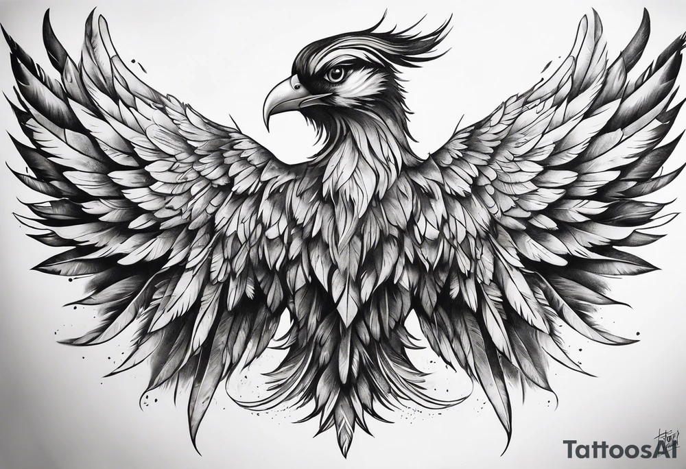 wings across upper back and shoulders with detailed feathers tattoo idea wings across upper back and shoulders with detailed feathers tattoo idea