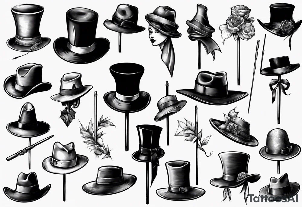 hat on a stick tattoo idea