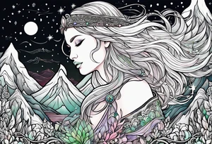 Norwegian mythology with aurora borealis tattoo idea