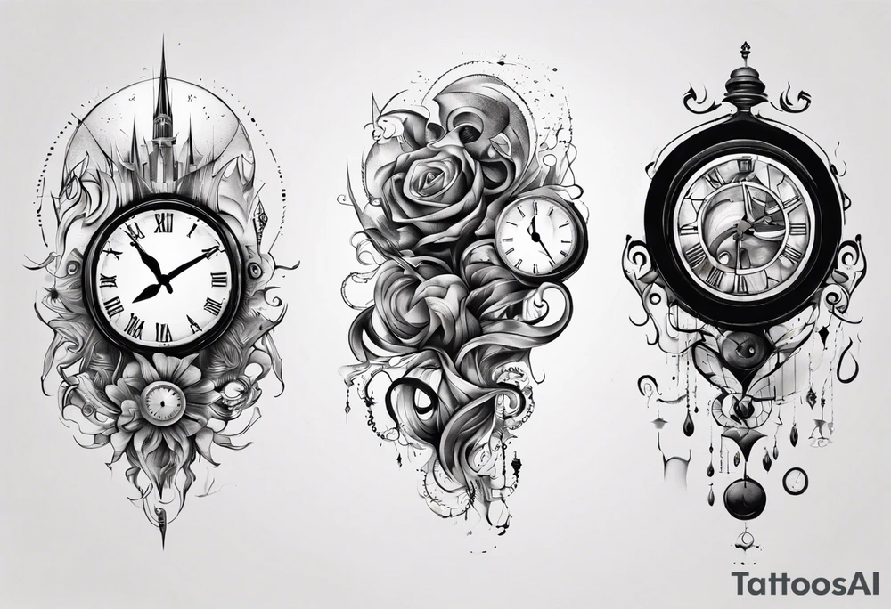Clock abstract tattoo idea