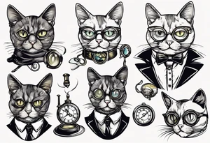 A cat with a monocle tattoo idea