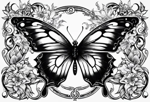 book music weed butterfly tattoo idea