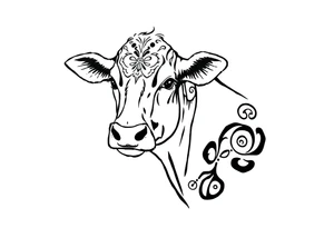 black and white patterned jersey cow tattoo idea