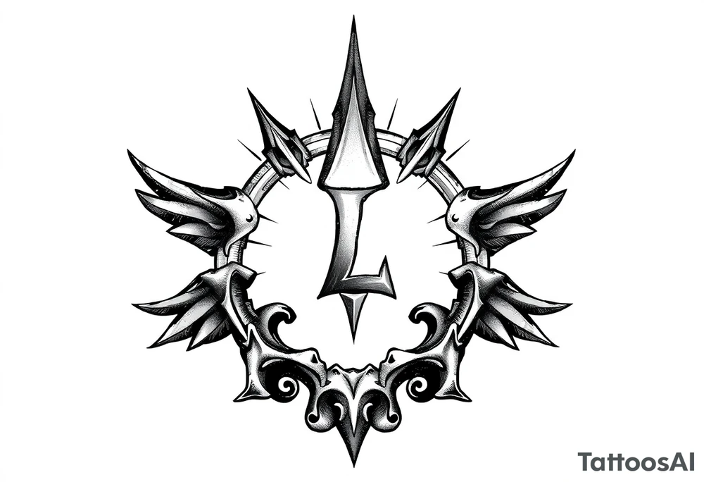 Symbol of light with a small L tattoo idea