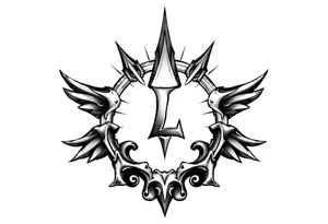 Symbol of light with a small L tattoo idea