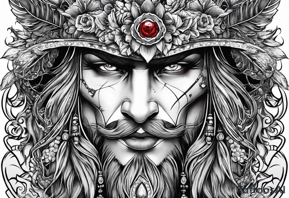 Lobo con Caperucita roja tattoo idea