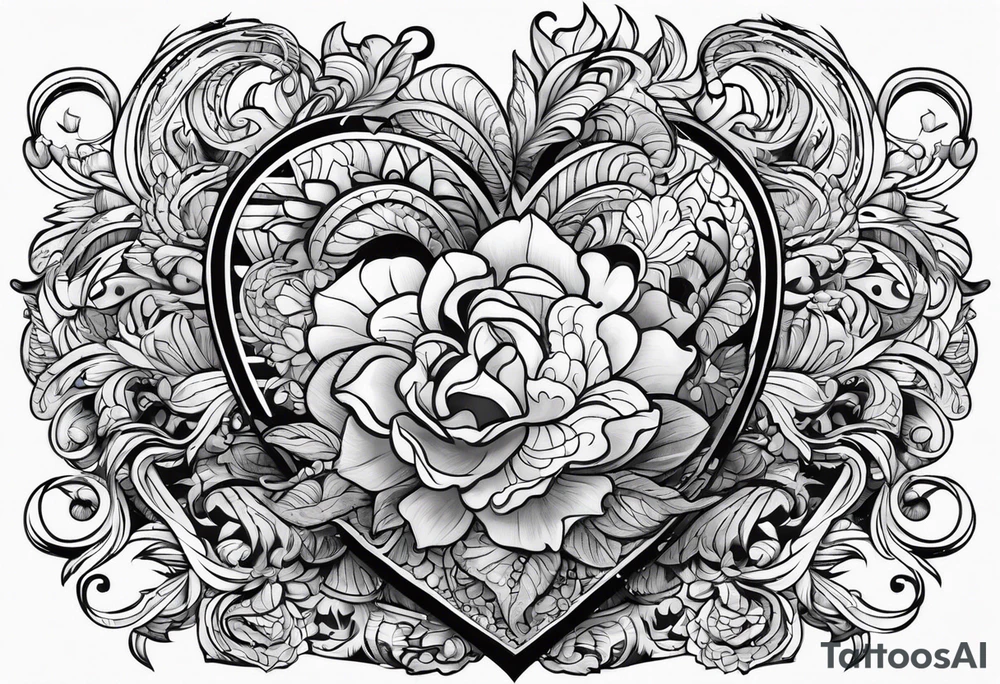 corazon con playa tattoo idea