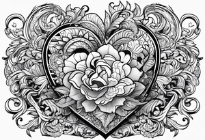 corazon con playa tattoo idea