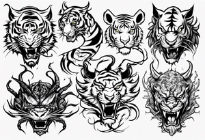 a game between tiger and dragon tattoo idea