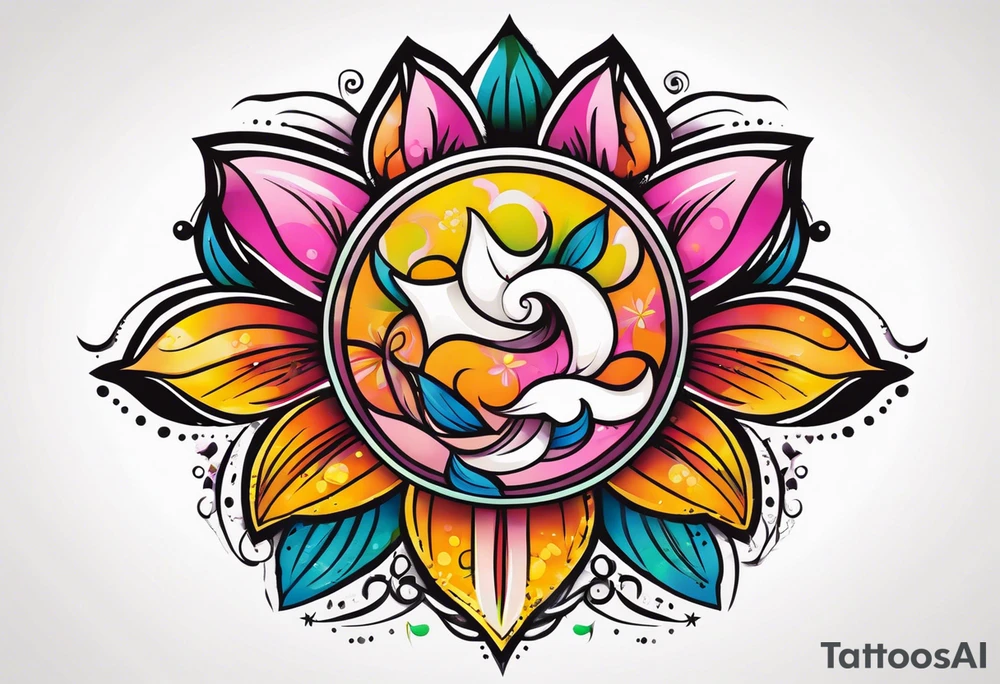 Amuleto con flor tattoo idea