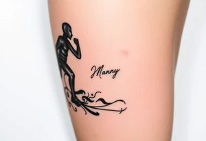 My dad passed away from a stroke recently. I want to run a half marathon in his honor on May 10th. His birthday is on May 8th. I want the tattoo on my leg tattoo idea