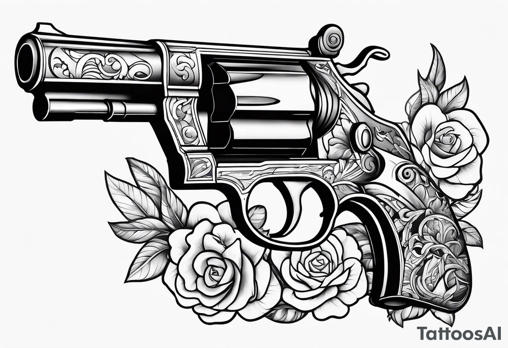 cartoon holding a gun tattoo idea
