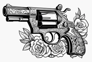 cartoon holding a gun tattoo idea