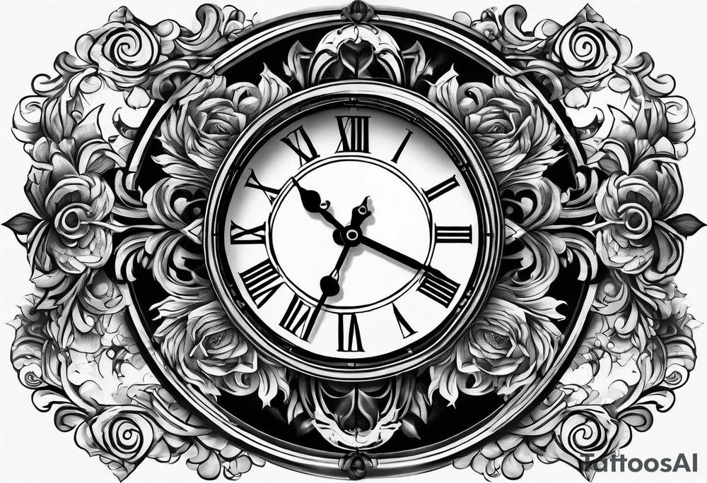 forearm sleeve, clock, stairs tattoo idea