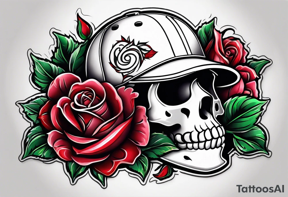 Baseball, roses tattoo idea