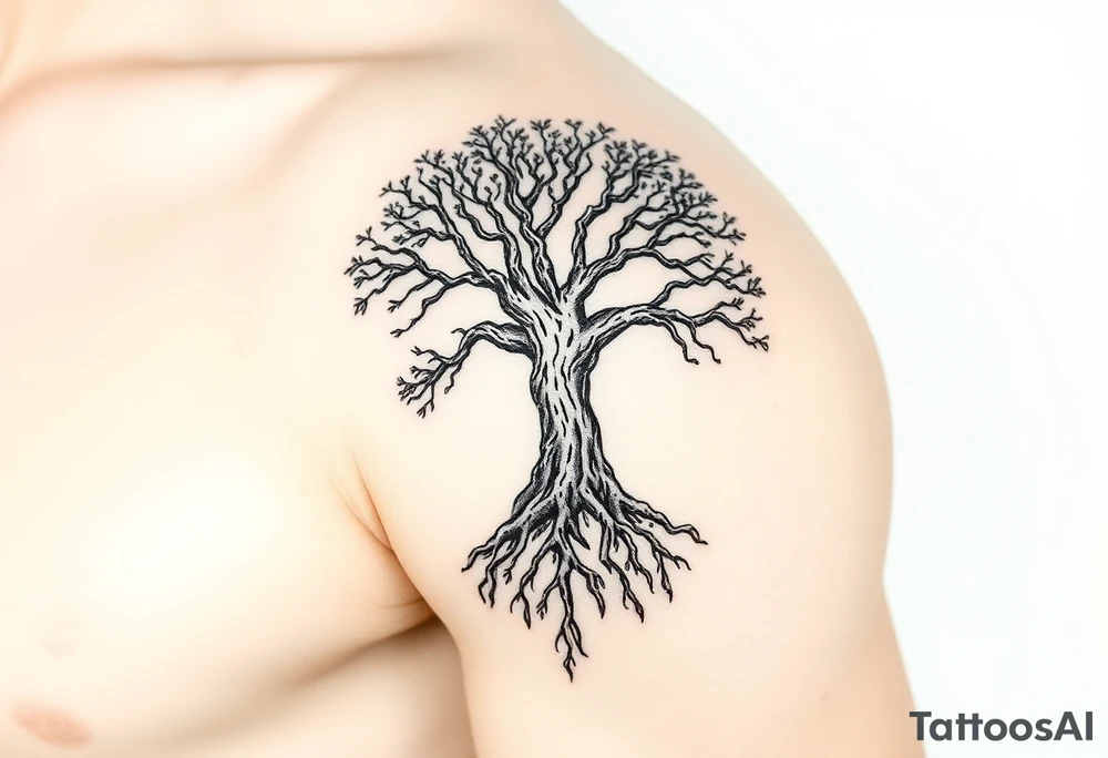 tree of life with roots tattoo idea