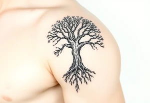 tree of life with roots tattoo idea