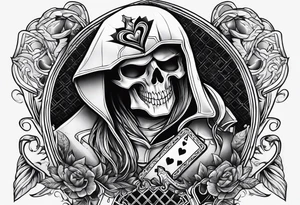 Reaper stabbing ace of hearts tattoo idea