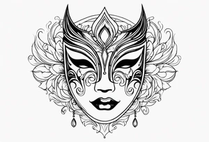 Crying masquerade face tattoo idea