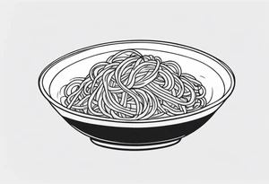 bowl of spaghetti pasta tattoo idea