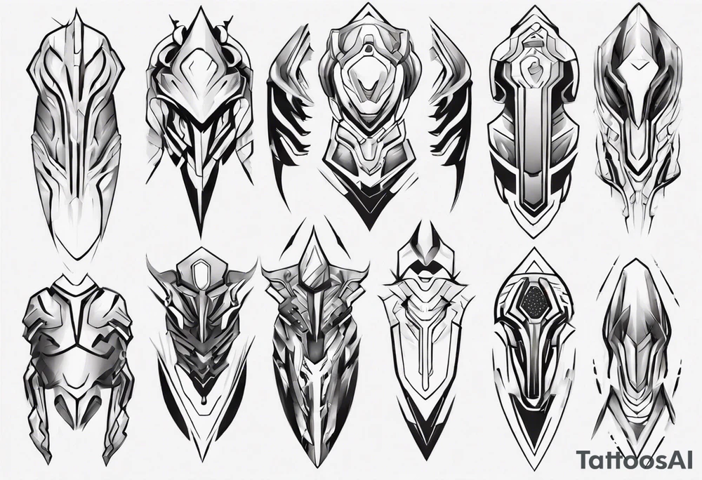 Futuristic armor tattoo idea