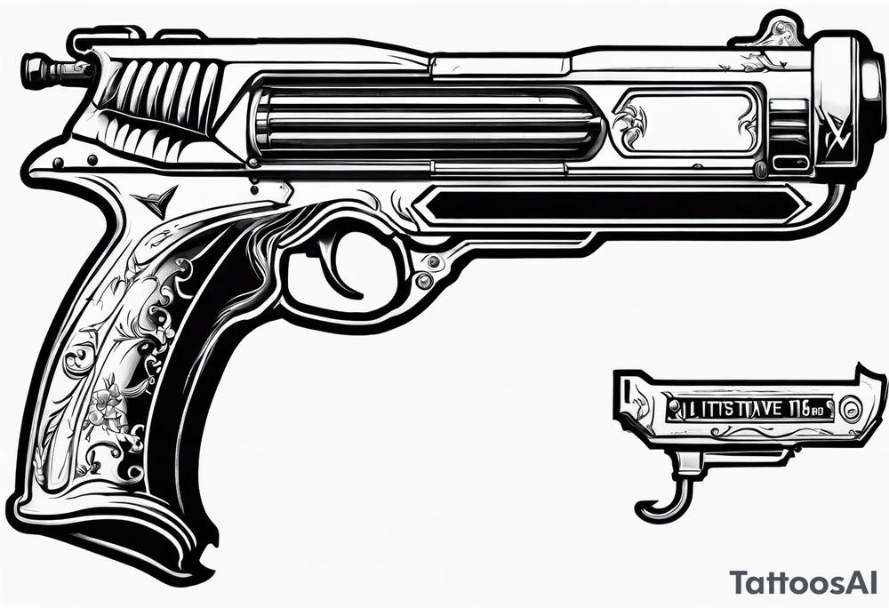 Fallout 4 thirst zapper gun with “yippe” written underneath tattoo idea