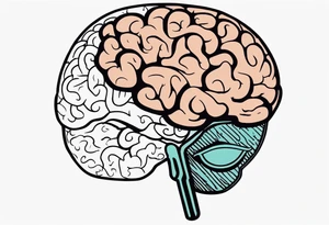 anthropomorphic brain with depression tattoo idea