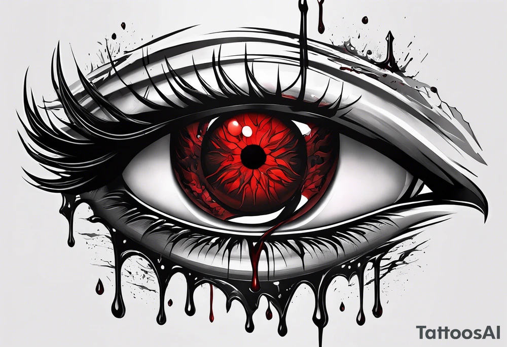 Alucard's bleeding tearly eye tattoo in Hellsing tattoo idea