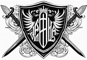 Valhalla  steps shield sword tattoo idea