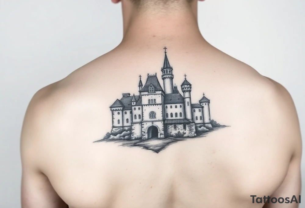 Germanic castle tattoo idea